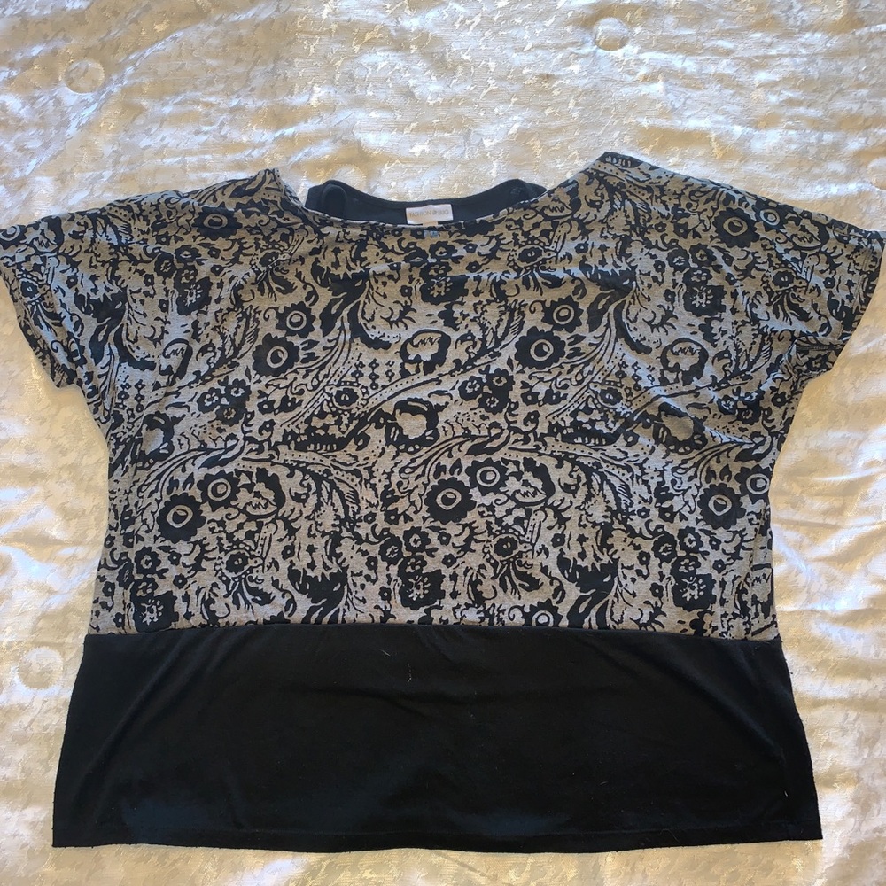 👛👛Fashion Bug texted top Sz 2X layered black gra